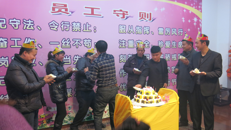 Company employees organized monthly collective birthday Party